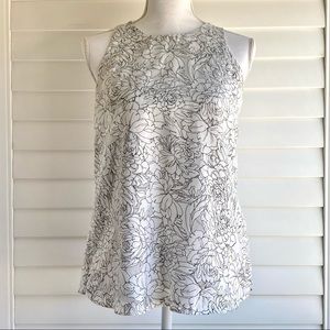 BANANA REPUBLIC I White Floral Tank Top EUC (XS)